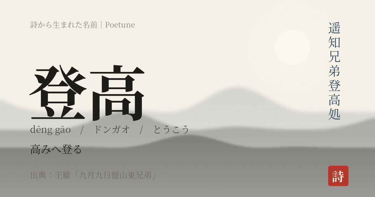名前「登高」のカード